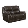 Gray Leather-Match Power Reclining Loveseat - Hearst-2