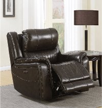 Gray Leather-Match Power Recliner - Hearst-2