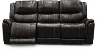 Chocolate Brown Leather-Match Power Reclining Sofa - Hearst