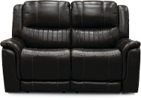 Chocolate Brown Leather-Match Power Reclining Loveseat - Hearst-2
