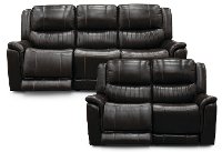 Brown Leather-Match Power Reclining Living Room Set - Hearst