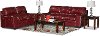 Contemporary Red 5 Piece Living Room Set - Caruso