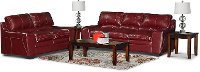 Contemporary Red 5 Piece Living Room Set - Caruso