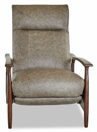 CLP691HLRCBRONXSLATE Bronx Slate Gray Leather High Leg Recliner - Comfort