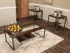 Glass Top 3 Piece Coffee Table Set - Hawk