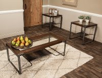Glass Top 3 Piece Coffee Table Set - Hawk