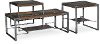 Glass Top 3 Piece Coffee Table Set - Hawk-2
