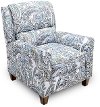 Seaglass Blue & Gray Push Back Recliner - Percy