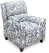 Seaglass Blue & Gray Push Back Recliner - Percy