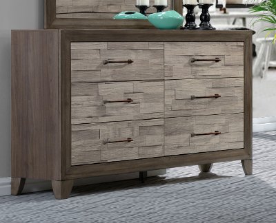 Contemporary Two-Tone Walnut Dresser - Jaren