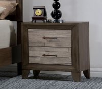 Contemporary Two-Tone Walnut Nightstand - Jaren