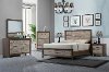 Contemporary Two-Tone Walnut 6 Piece Queen Bedroom Set - Jaren