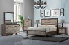 Contemporary Two-Tone Walnut 6 Piece King Bedroom Set - Jaren