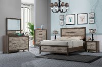 Contemporary Two-Tone Walnut 6 Piece California King Bedroom Set - Jaren