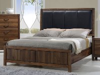 Modern Rustic Brown Queen Upholstered Bed - Belmont