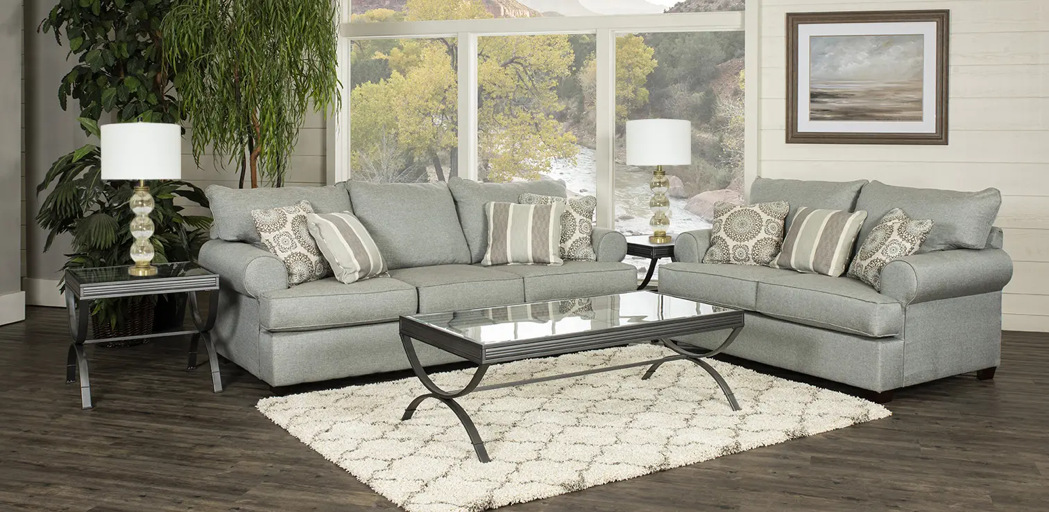 Alison Mist Blue-Gray 7-Piece Living Room Set-3