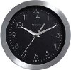 Clearance Metallic Silver 9 Inch Round Wall Clock with Glass Lens