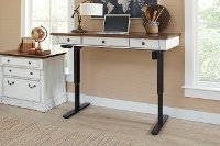Cherry Brown and White Sit and Stand Desk - Durham-2