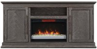 68 Inch Modern Brown TV Stand with Fireplace - Ridgefield