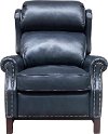 Shoreham Blue Leather Power Recliner - Thornfield