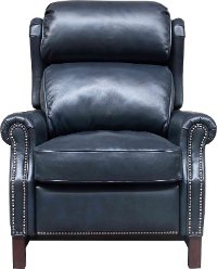 Shoreham Blue Leather Power Recliner - Thornfield