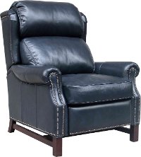 Shoreham Blue Leather Power Recliner - Thornfield-2