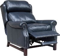Shoreham Blue Leather Power Recliner - Thornfield-3