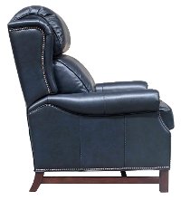Shoreham Blue Leather Power Recliner - Thornfield-4