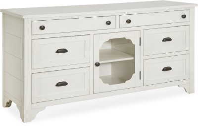 65 Inch Antique White TV Stand - Coventry Lane