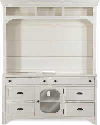 Colonial White 2 Piece Antique Entertainment Center - Coventry Lane