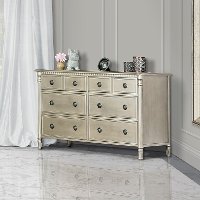 Antique Bronze 6-Drawer Double Dresser - Julienne