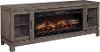 76 Inch Charcoal Brown TV Stand and Fireplace - Berkeley