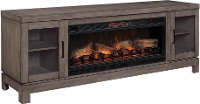 76 Inch Charcoal Brown TV Stand and Fireplace - Berkeley