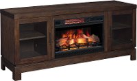 63 Inch Antique Coffee Brown TV Stand and Fireplace - Berkeley