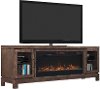 63 Inch Charcoal Brown TV Stand with Fireplace - Berkely