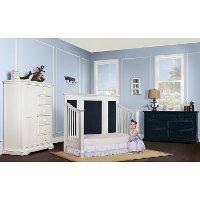 White/ Distressed Navy 5 in-1 Convertible Crib - Parker -2