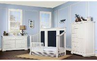 White/ Distressed Navy 5 in-1 Convertible Crib - Parker -5