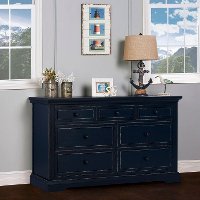 Distressed Navy Double Dresser - Parker