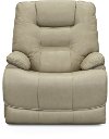 Glacier Cream Leather-Match Lay-Flat Power Recliner - Bonanza