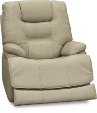 Glacier Cream Leather-Match Lay-Flat Power Recliner - Bonanza-2