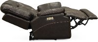 Walnut Brown Leather-Match Lay-Flat Power Recliner - Bonanza-3