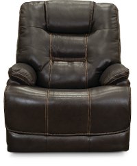 Walnut Brown Leather-Match Power Recliner - Bonanza