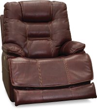 Ruby Red Leather-Match Lay-Flat Power Recliner - Bonanza-2