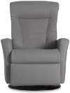 Cinder Ivory Leather Large Swivel Glider Power Recliner - Grove