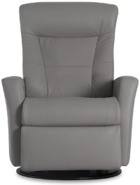 Cinder Leather Large Swivel Glider Power Recliner - Grove