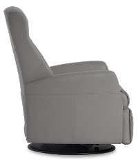 Cinder Leather Large Swivel Glider Power Recliner - Grove-2