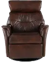 Captain Truffle Brown Large Leather Swivel Glider Power Recliner