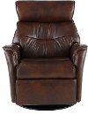 Truffle Brown Large Leather Swivel Glider Power Recliner - Captain