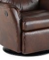 Truffle Brown Large Leather Swivel Glider Power Recliner - Captain-2