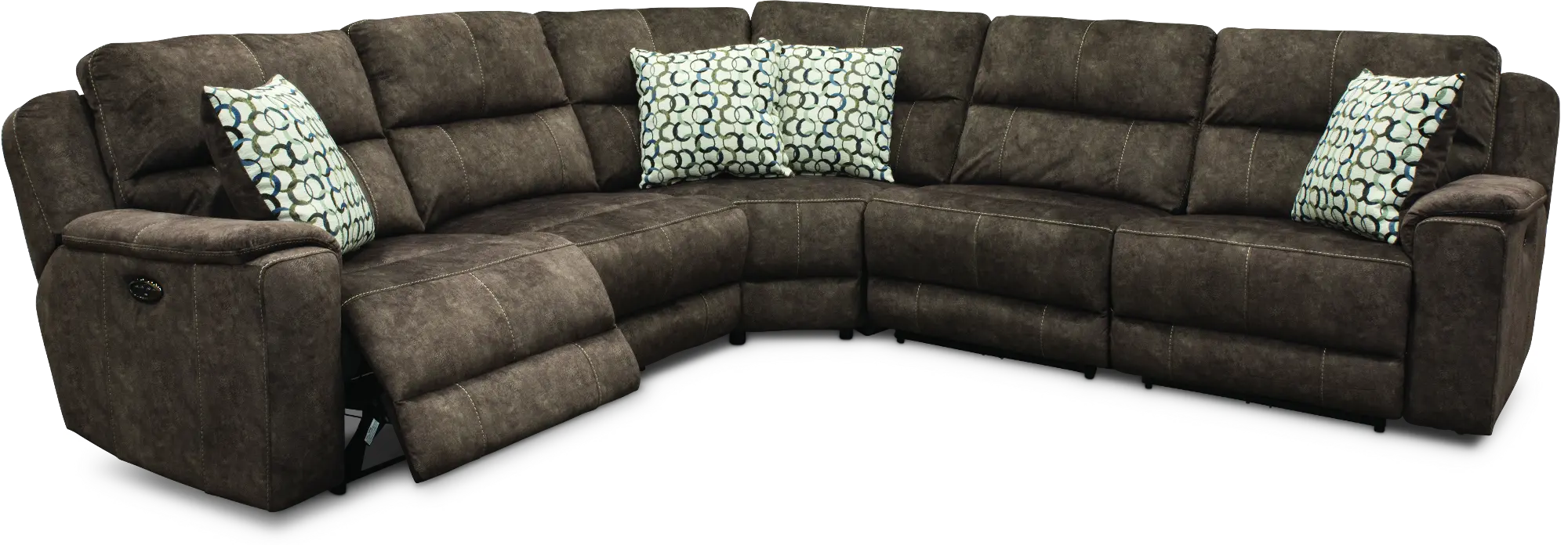 Coco Brown 5 Piece Power Reclining Sectional Sofa - Imprint-1